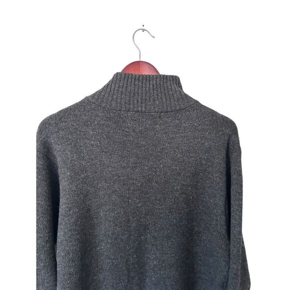 Irelandseye 100% Wool Gray Quarter Zip Sweater Size M Classic Staple Capsule - Picture 6 of 11
